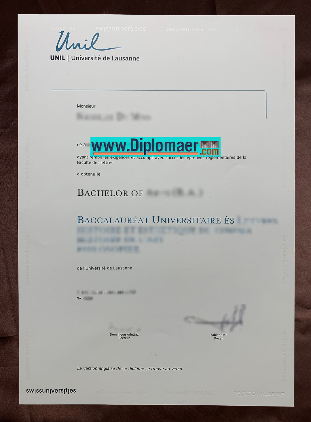 What are the benefits of having a diploma from the Université of Lausanne? Universite de Lausanne fake diploma - What are the benefits of having a diploma from the Université of Lausanne?
