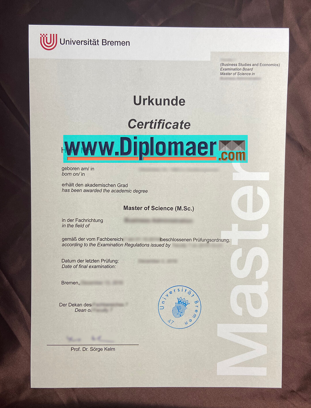 Which website provides University of Bremen Master of Science degree certificate? Universitat Bremen Fake Diploma - Which website provides University of Bremen Master of Science degree certificate?