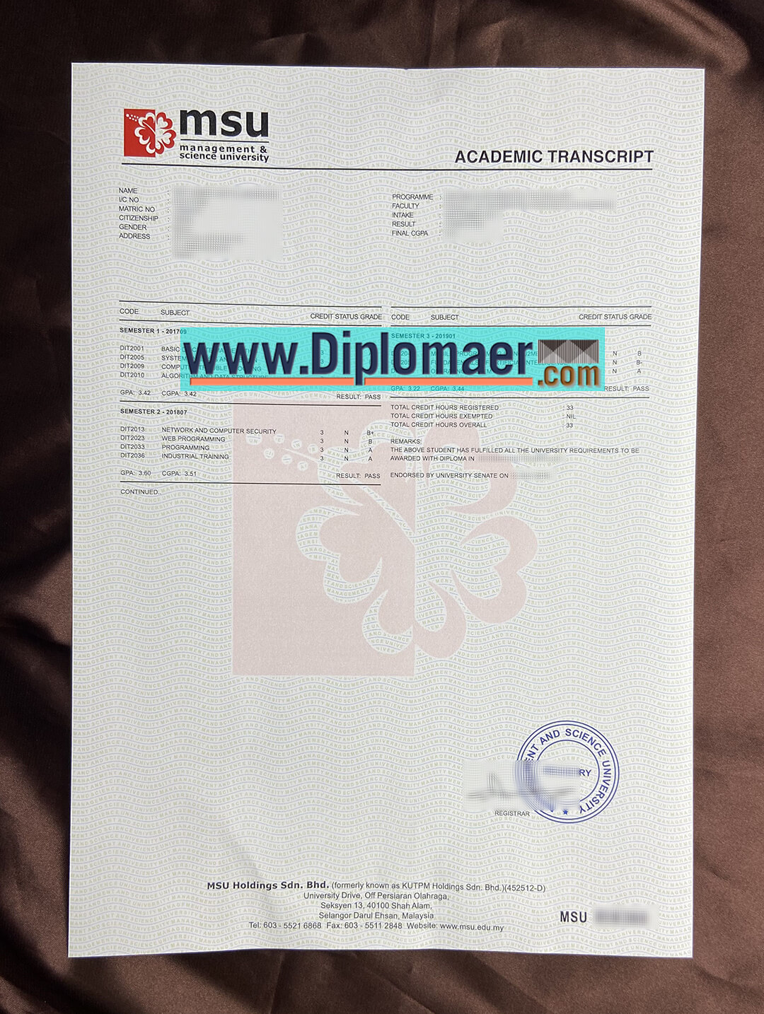 What's the cost for a fake University of Management and Science Transcript? University of Management and Science Fake Transcript - What's the cost for a fake University of Management and Science Transcript?