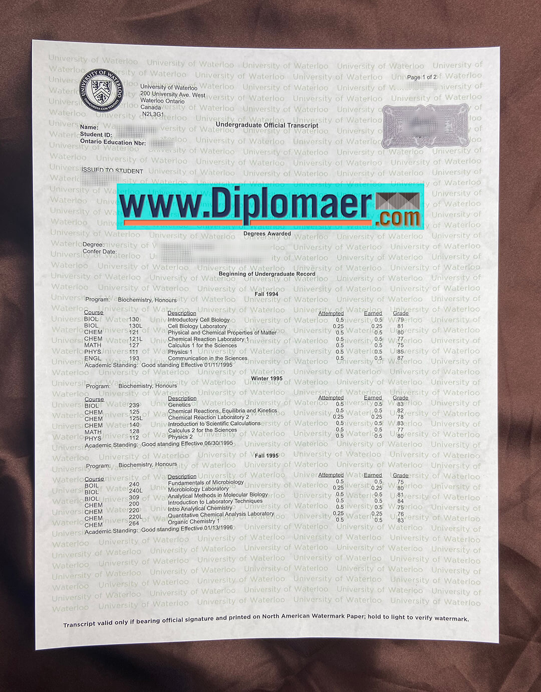 Where to get a realisitc University of Waterloo transcript in Canada? University of Waterloo fake transcript - Where to get a realisitc University of Waterloo transcript in Canada?