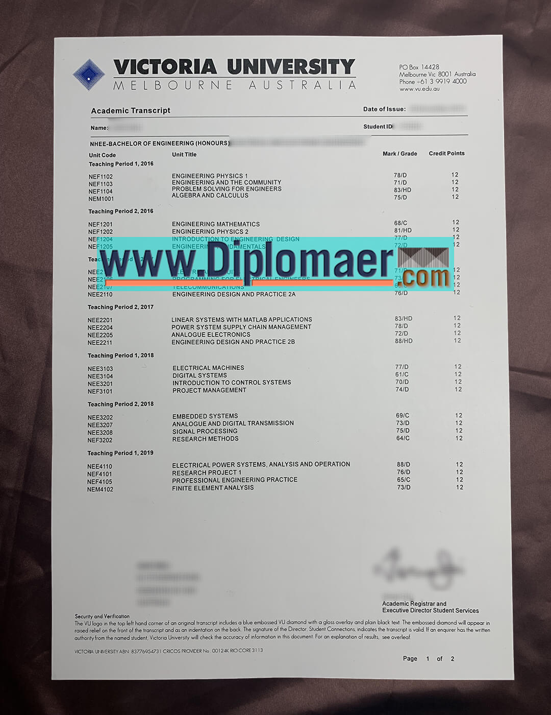 What is the cost of a fake Victoria University transcript? Victoria University fake transcript - What is the cost of a fake Victoria University transcript?