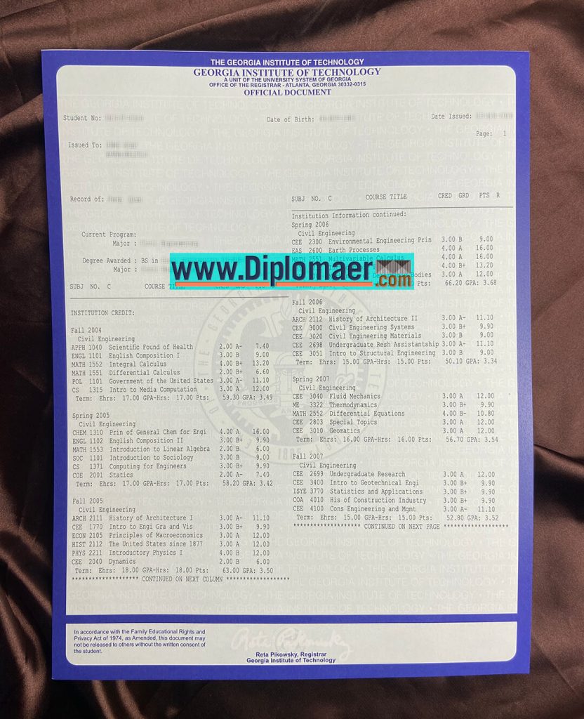 How to get the Georgia Institute of Technology transcripts without exams? The Georgia Institute of Technology fake diploma 832x1024 - How to get the Georgia Institute of Technology transcripts without exams?