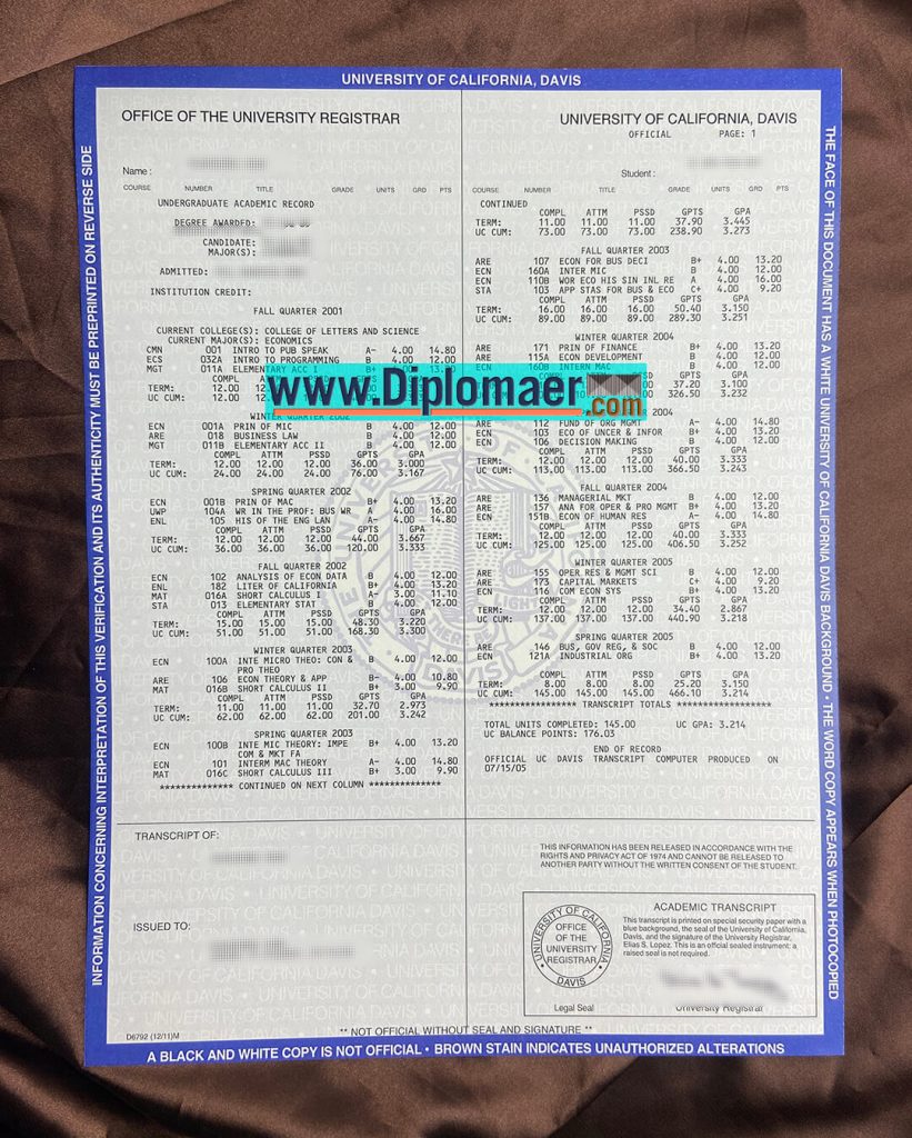 Can I buy a fake University of California Davis transcript online? UC Davis fake transcript 821x1024 - Can I buy a fake University of California Davis transcript online?