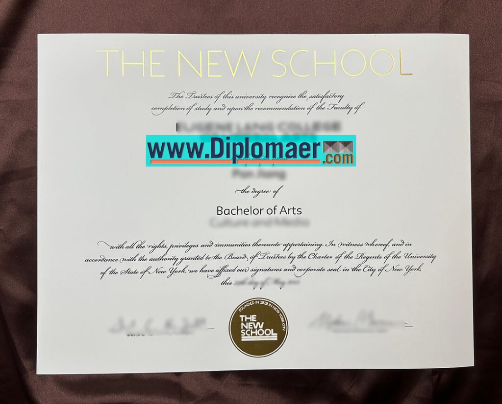 Create your own The New School fake diploma in 5 days. The New School Fake Diploma 1024x826 - Create your own The New School fake diploma in 5 days.